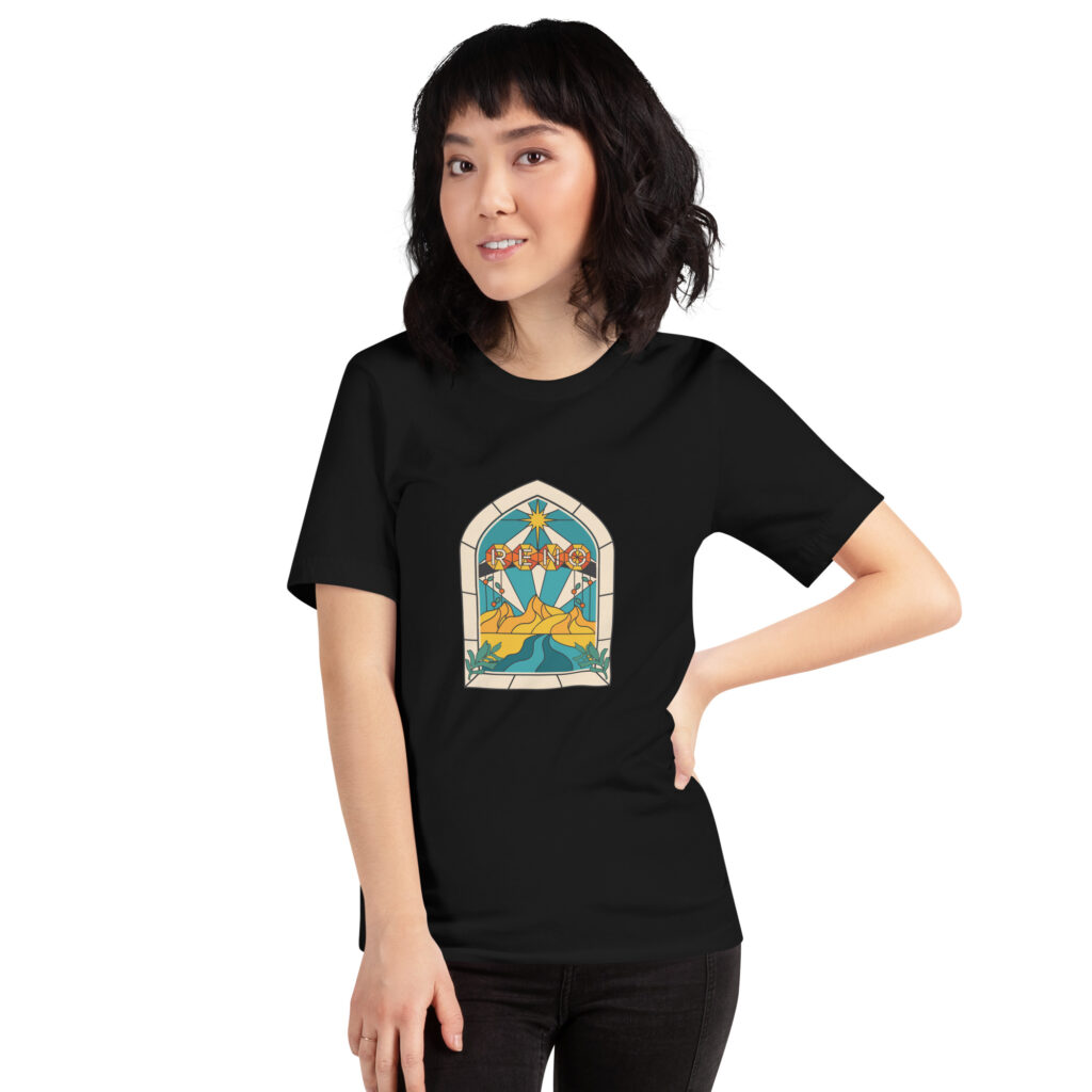 Reno Stained Glass Unisex t-shirt