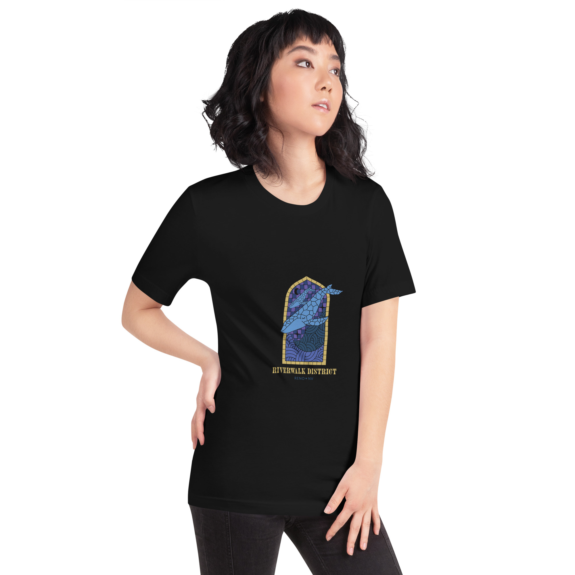 Reno Stained Glass Whale Unisex t-shirt