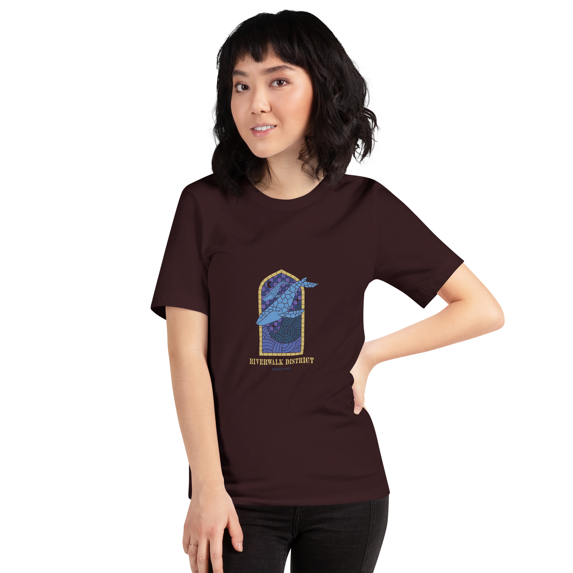 Reno Stained Glass Whale Unisex t-shirt