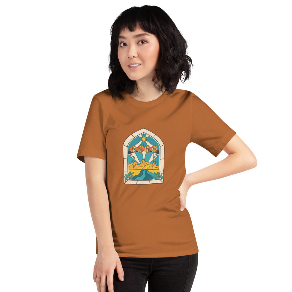 Reno Stained Glass Unisex t-shirt