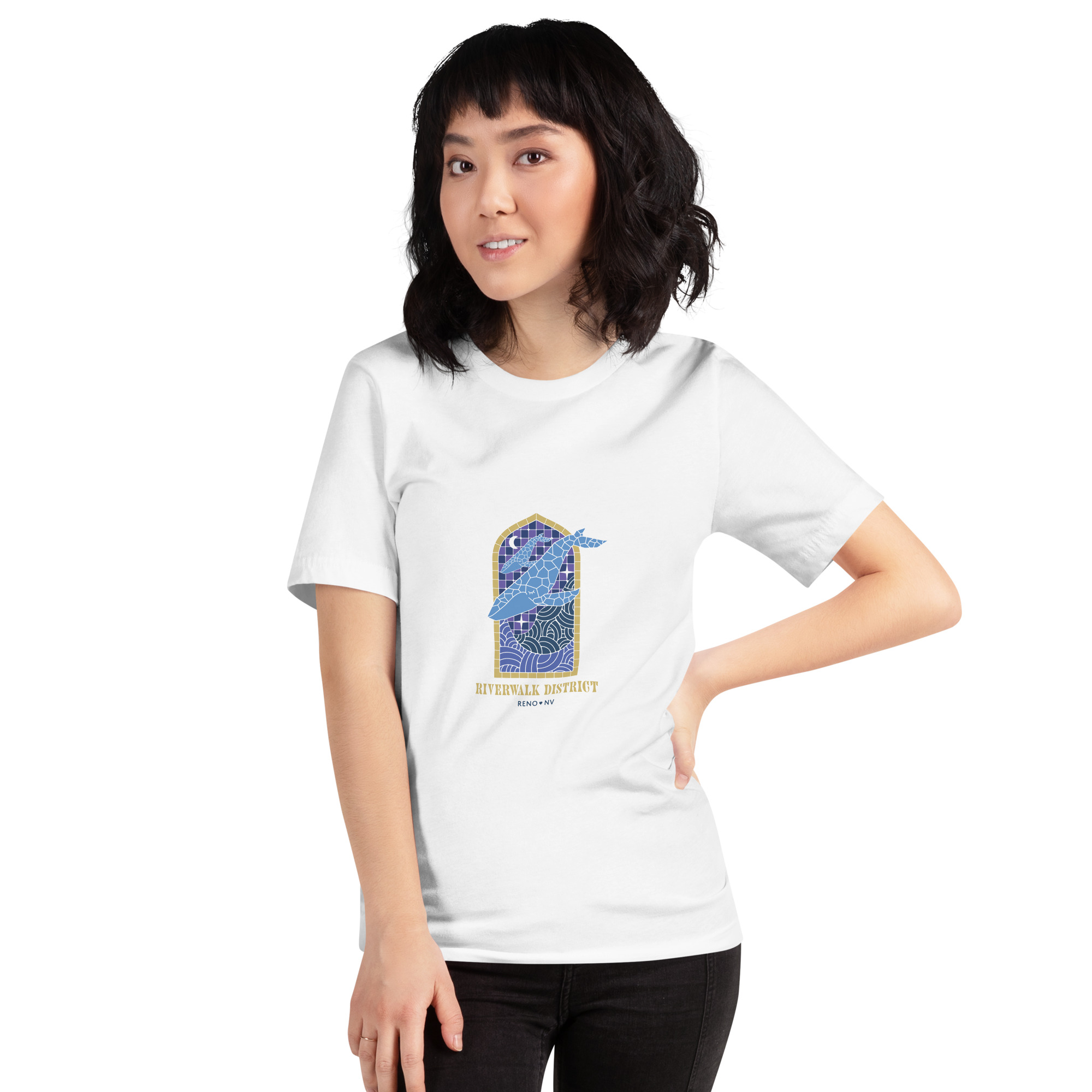 Reno Stained Glass Whale Unisex t-shirt