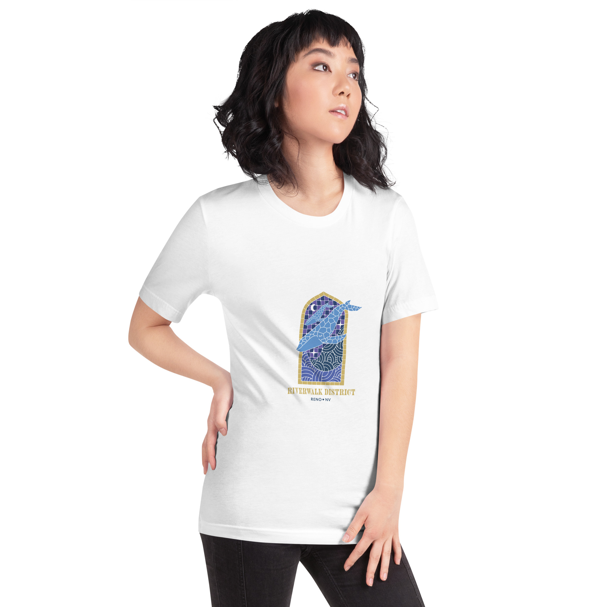 Reno Stained Glass Whale Unisex t-shirt