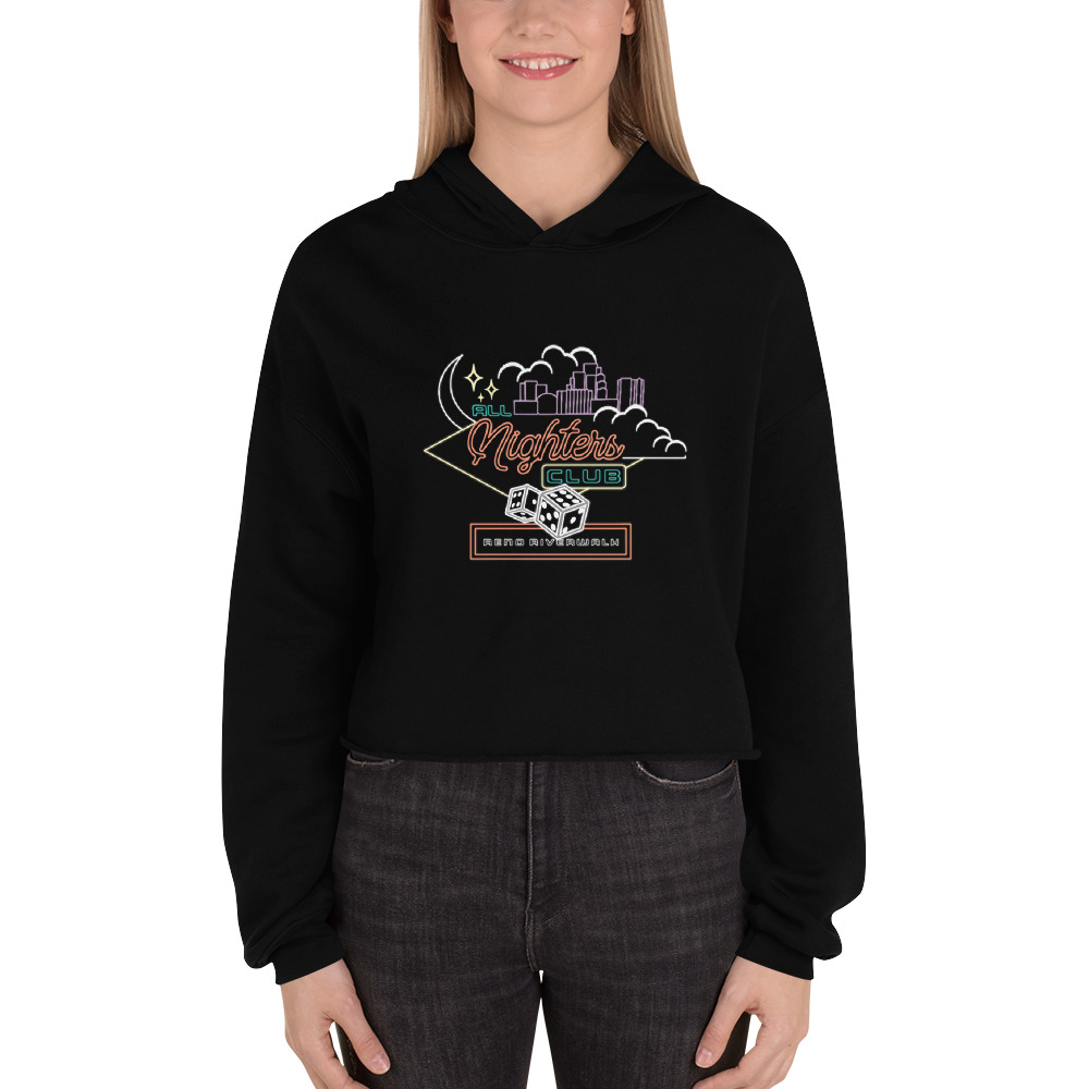 All Nighters Club Crop Hoodie